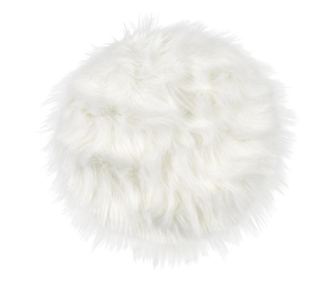 Perna decorativa rotunda de scaun, imitatie de blana, culoare alb, 33 cm, Topi Dreams