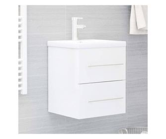 Mosd alatti szekrny, extrafnyes fehr, 41x38,5x48 cm, laminlt fa