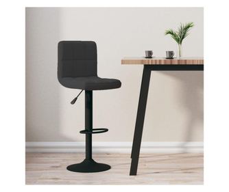 Bar stol, črn, žamet