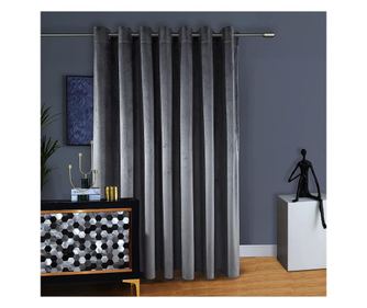 Draperie din catifea cu inele argintii, Madison, 150x270 cm, densitate 700 g/ml, shadow, 1 buc  150 x 270