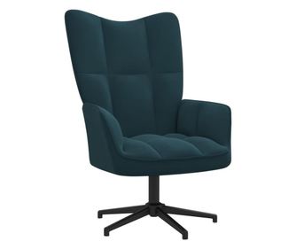 Стол за релакс, син, кадифе