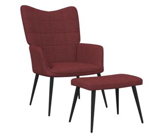 Sedež za sprostitev s taburejem, vinordeč, tekstil