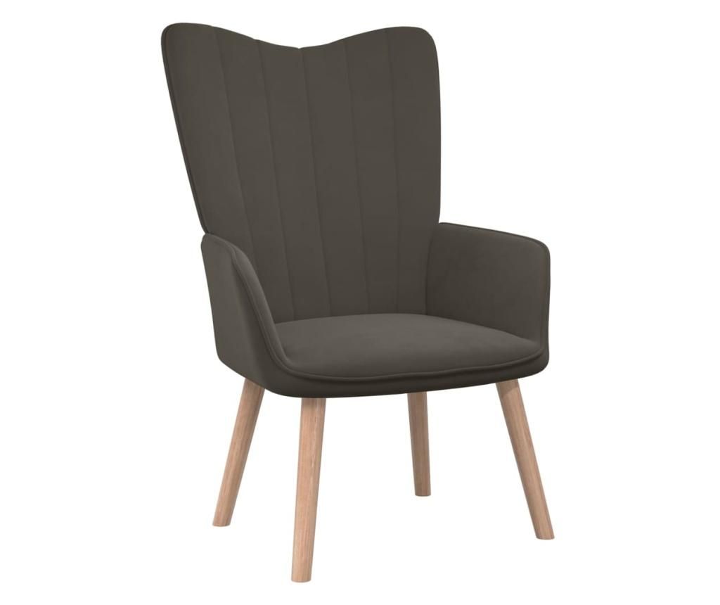 Scaun de relaxare, gri închis, catifea