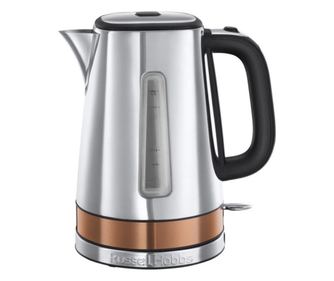 Електрическа кана Russell Hobbs Luna Copper 24280-70, 2400W, 1.7 литра, Прозорче, Полирана стомана/бронз