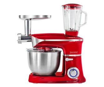 Robot de bucatarie 3in1 Royalty Line RL-PKM1900.7BG, 1900W, 6.5 Litri, Blender, Mixer Planetar, Tocator, Rosu