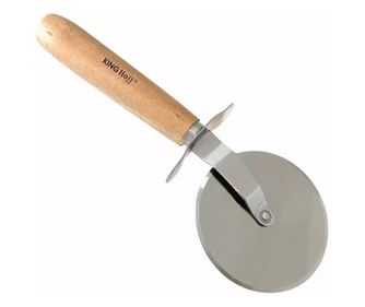 Cuțit pizza Kinghoff KH 1556, Cuțit - 9 cm, Mâner din lemn, oțel inoxidabil