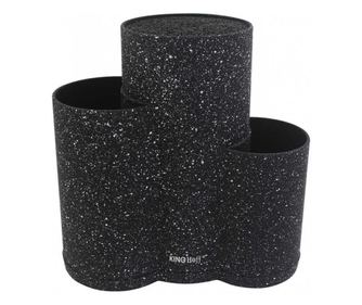 Suport cutit si accesorii kinghoff kh 1561, finisaj marmura, 23 x 10 x 22.2 cm, negru