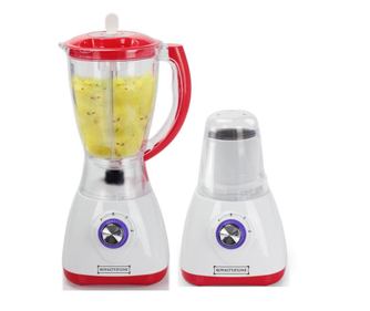 Blender cu râșniță Royalty Line RL-SM-400P.2L, 500W, 1,5 litri, 2 viteze + Pulse, Zdrobitor de gheață, Roșu/alb