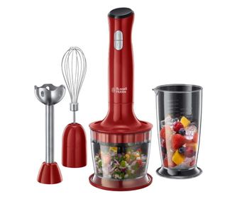 Mixer vertical 3 in 1 Russell Hobbs Desire 24700-56, 500W, 2 viteze + Puls, Tel, Tocator, Pahar Gradat, Functie pulse, Rosu