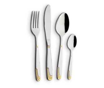 Voltz V51512CG24 Evőeszközkészlet, 24 darabos, rozsdamentes acél/arany