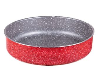 Tava de copt Voltz V51222B30, 30 cm, Finisaj marmura, Rosu
