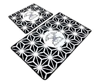 Set covoare baie Beverly Hills Polo Club 587BHP2107, 2 piese, 40x100 cm, tesatura 100% catifea, Antibacterian, Negru/alb
