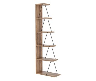 Етажерка за под Kalune Design 854KLN3606, 150х50 см, 6 нива, Меламиново покритие/метал, Кафяв/черен