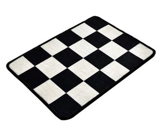 Covor baie Chilai Home 359CHL4167, 100% micropoliamida antialergica, 40x60cm, Negru/alb