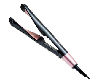 Преса за коса Remington S6606 Curl and Straight Confidence, 150-230C, Керамика/Турмалин, Извити плочи, Черен/розов