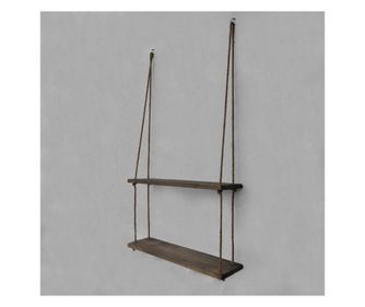 Evila Originals Polc 792EVL1809, 60x60 cm, Fenyő, Kötél, 2 szintes, Barna