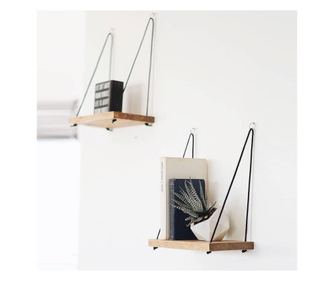 Evila Originals Polc 792EVL2675, 40x50 cm, Fenyő, Kötél, 2 darab, Barna