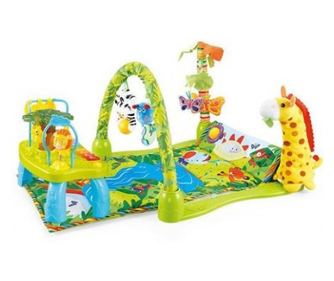 Salteluta cu masuta de activitati my little giraffe