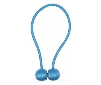Cordon de strangere Pufo pentru draperie sau perdea cu magnet, albastru