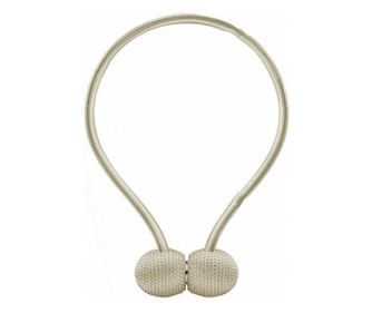 Cordon de strangere Pufo pentru draperie sau perdea cu magnet, maro