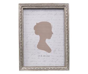 Stříbrný polystonový fotorámeček 14x2x19 cm