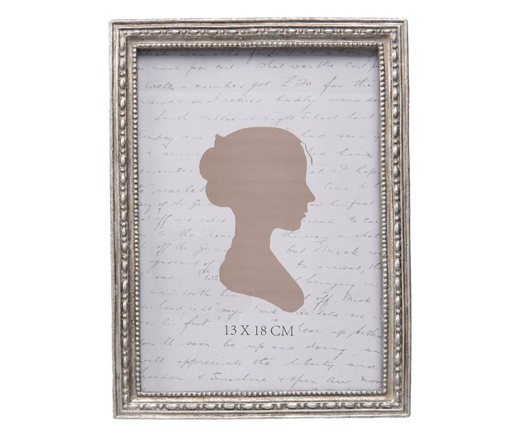 Silver Polystone Photo Frame 14x2x19 cm