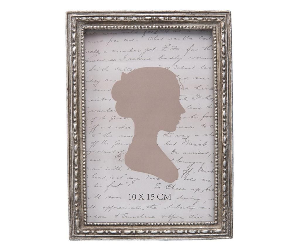 Silver Polystone Photo Frame 12x2x17 cm