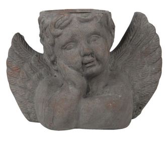 Ghiveci de flori din ceramica gri 30x13x20 cm