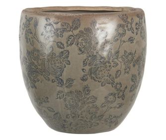 Zelen keramični cvetlični lonec 20x19 cm