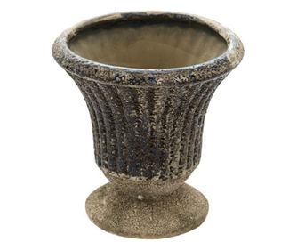 Ghiveci de flori din ceramica gri 13x13 cm