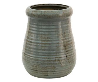 Ghiveci de flori din ceramica gri 19x24 cm
