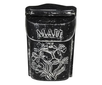 Cutie postala de perete din fier negru alb 22x7x33 cm
