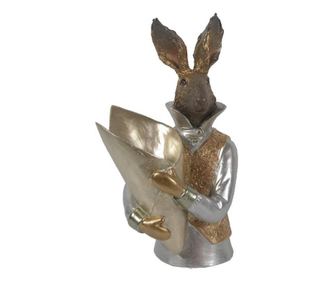 Mell húsvéti nyuszi figura polirezinből 16x13x30 cm
