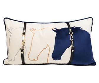 Pernuta decorativa Horsefaces 28x50cm