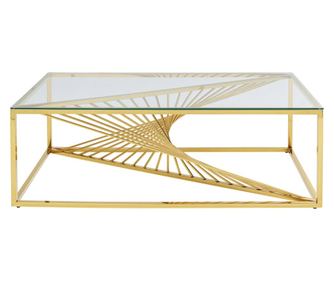 Masuta de cafea Laser Aurie 120x60 cm