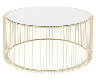 Masuta de cafea Wire Uno Aurie ø80cm