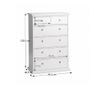 Συρταριέρα με 6 συρτάρια παλ laminated mdf λακαρισμένο λευκό Παρίσι 96x49x140 cm