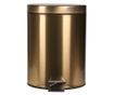 Cos de gunoi, pentru baie, 5 l, cu pedala, forma rotunda, otel, auriu, 20x20x28 cm, cb2242 thumbnail 1