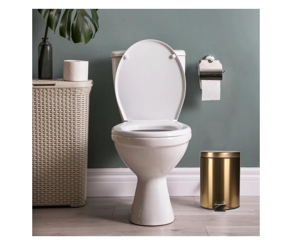 Cos de gunoi, pentru baie, 5 l, cu pedala, forma rotunda, otel, auriu, 20x20x28 cm, cb2242 - 2