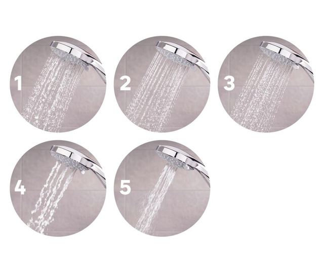 Para de dus Jacul, 5 functii, plastic, cromata, cb2180