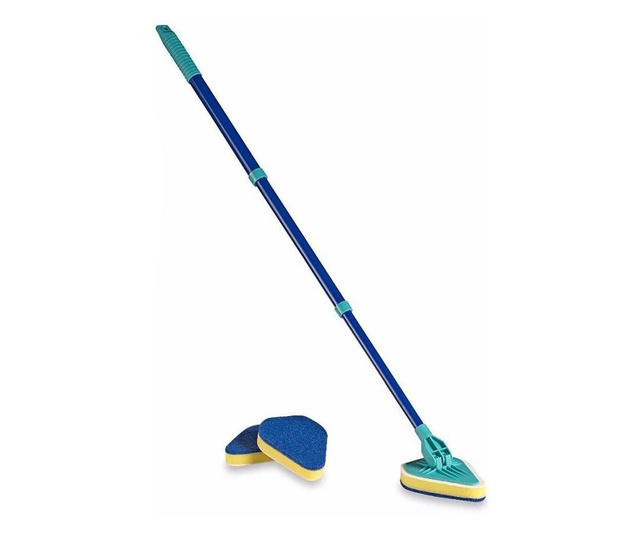 Set Mop Expand Fresh , ergonomic, maner telescopic, 3 paduri incluse, forma dreptunghiulara,universal,albastru/verde, Doty