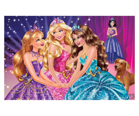 Média öntapadó és mosható fali tapéta, barbie hercegnő, 220 x 135 cm
