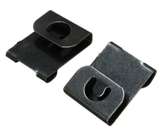 Set 100 buc agatatori reglabile metalice pentru rame foto sau tablouri, Createur, negru, 15 x 18 mm