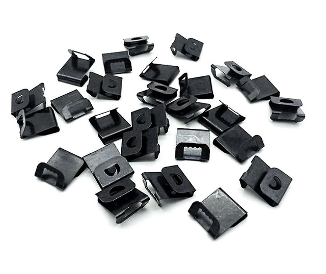 Set 100 buc agatatori reglabile metalice pentru rame foto sau tablouri, Createur, negru, 15 x 18 mm