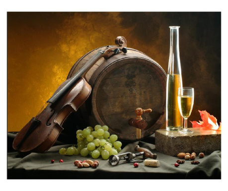 Média öntapadó és mosható fali tapéta, hegedű és bor, 270 x 200 cm