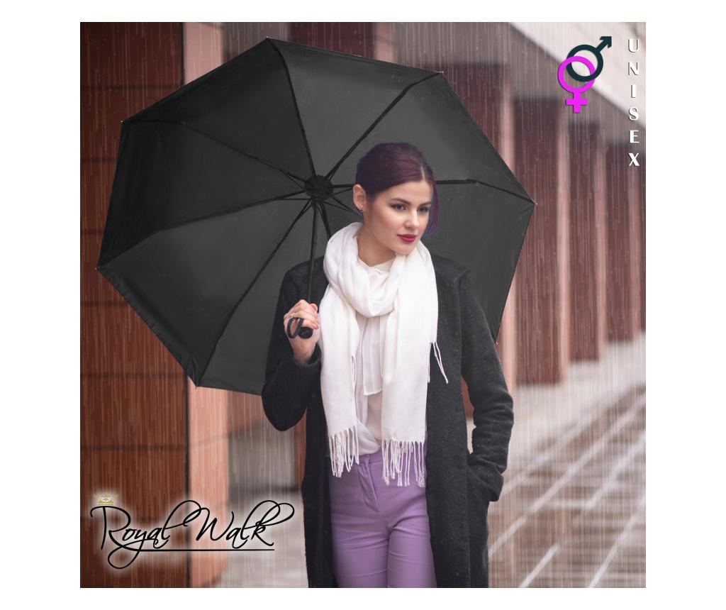 Umbrelă pliabilă de lux pentru bărbați Royal Walk, rezistentă la vânt, deschidere și închidere automată, 102 cm, neagră - 5