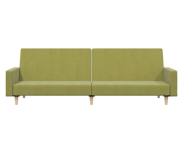 Canapea extensibilă cu 2 locuri, verde, textil