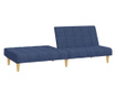 Canapea extensibilă cu 2 locuri, albastru, textil