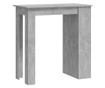 Masă de bar cu raft de depozitare, gri beton, 102x50x103,5 cm