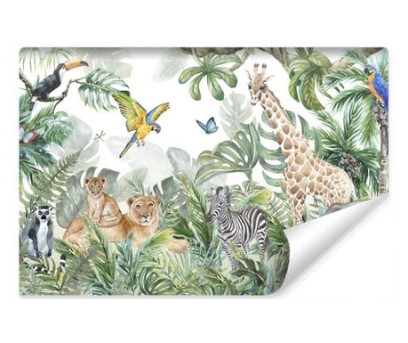 Children's Wallpaper JUNGLE Animals Leaves 3D 270x180cm